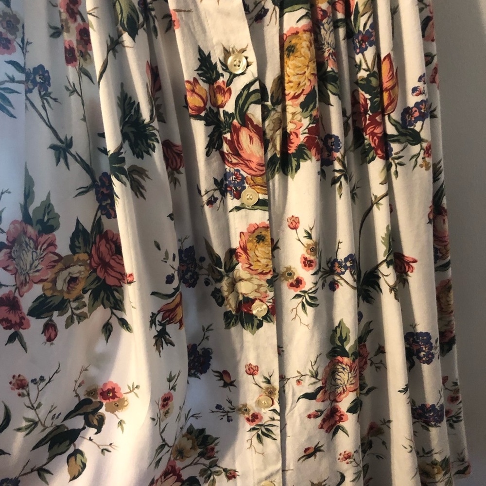Vintage Inspired Knee Length Floral Skirt